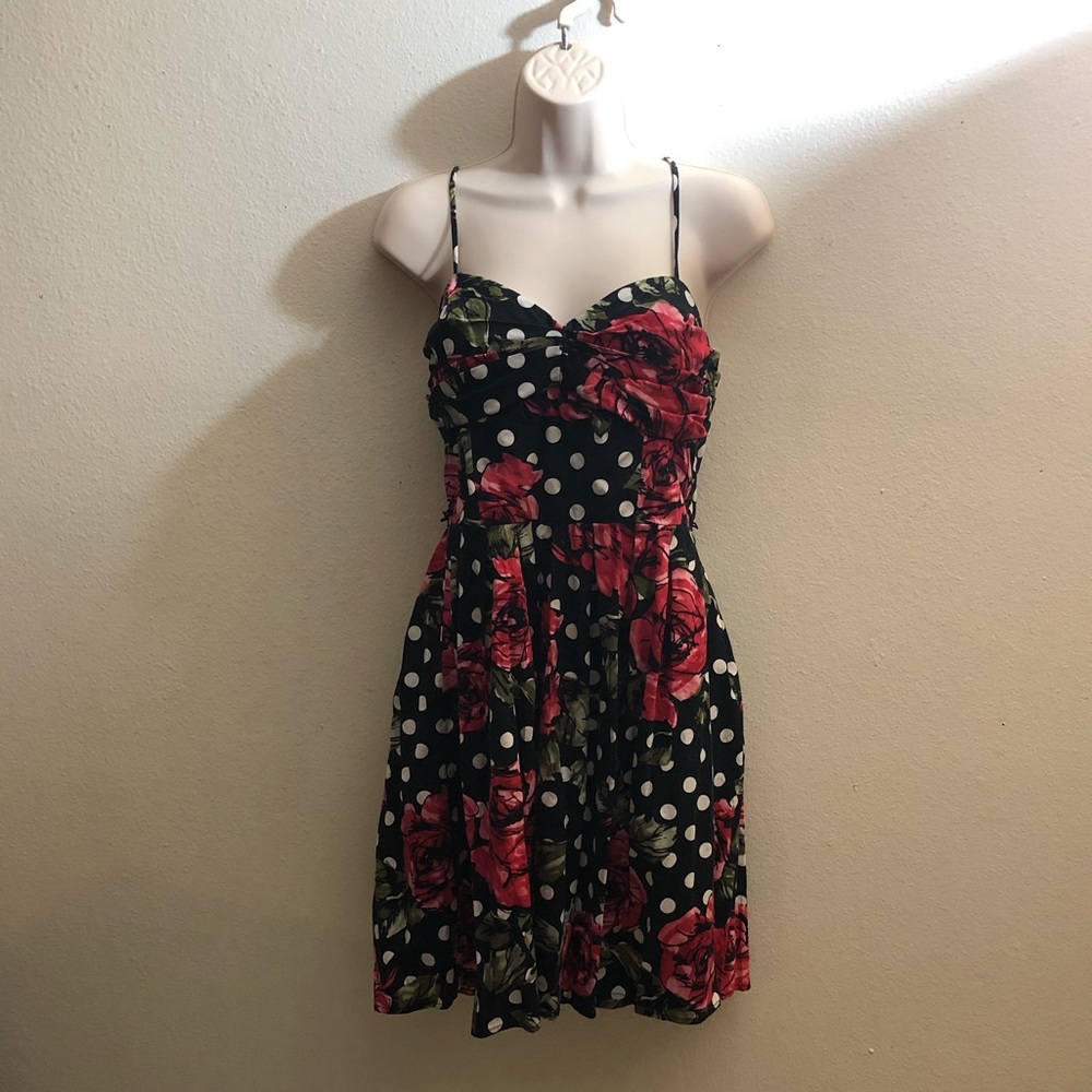 Black dress with roses